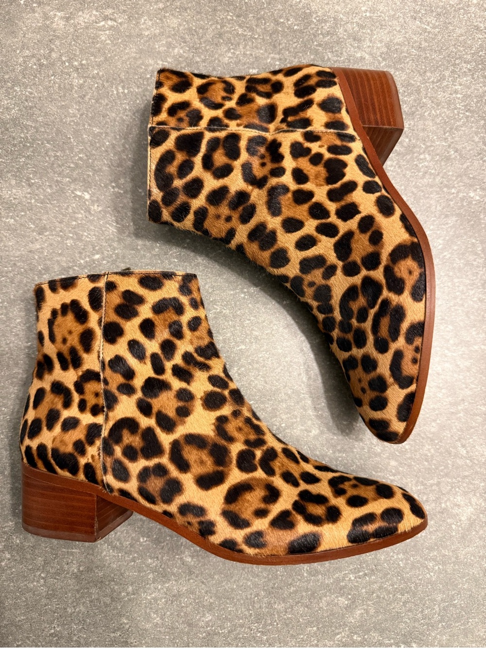 EUC J. Crew Women’s Leopard Calf Hair Boots Size 8
